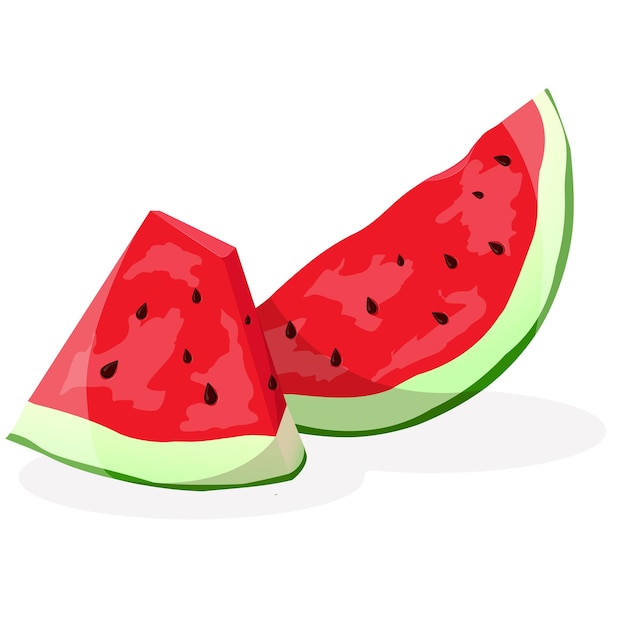 Watermelon Juicy slice Red watermelon vector illustration in flat cartoon style Summer food conce