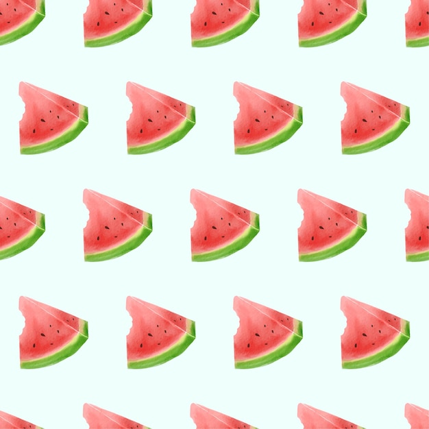 Watermelon Pattern Watercolor Illustration Vector