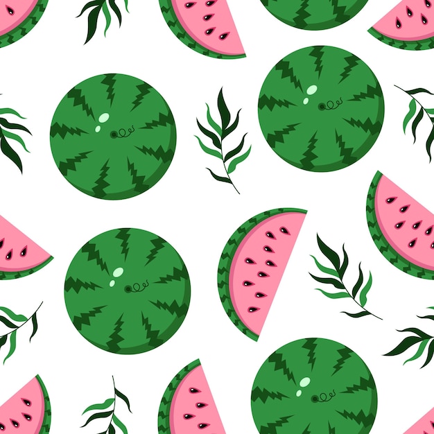 Watermelon pattern with greenery