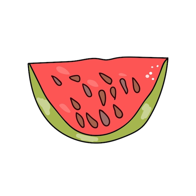 Watermelon piece isolated on white background