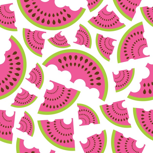 Watermelon seamless pattern on white background 