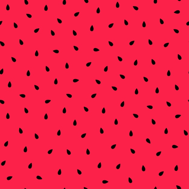 Watermelon. Seamless pattern with black seeds