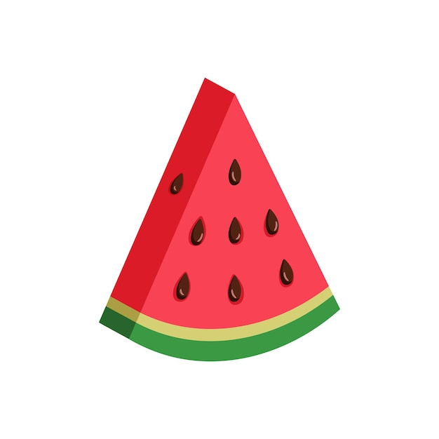 Watermelon sign vector icon Realistic 3d ripe fruit illustration Business concept simple flat pictogram on white background