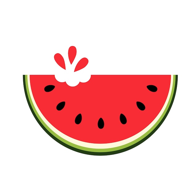 Watermelon slice icon. Summer fruit illustration isolated on white background.