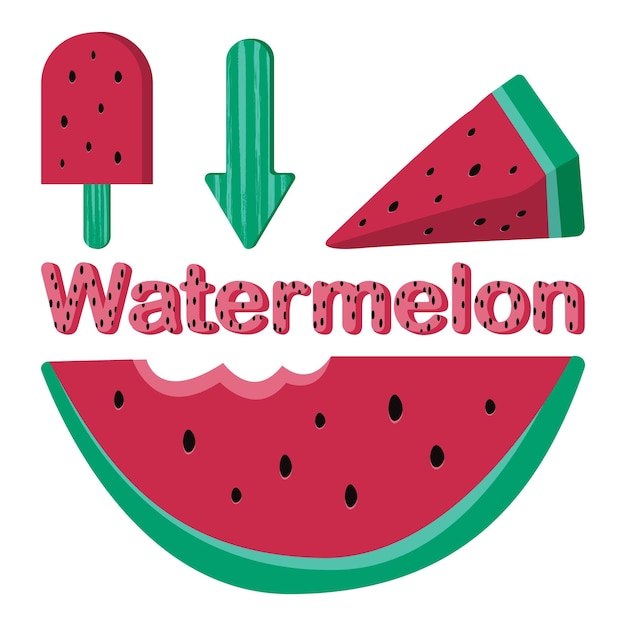 Watermelon and a slice of watermelon