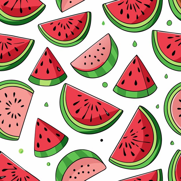 Vector watermelon slices repeated pattern summer vibes