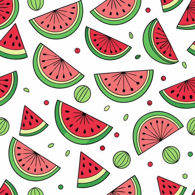 Vector watermelon slices repeated pattern summer vibes