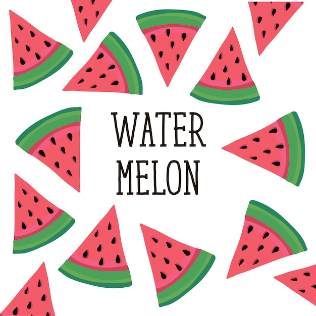 Watermelon Style Illustration food fruit sweet