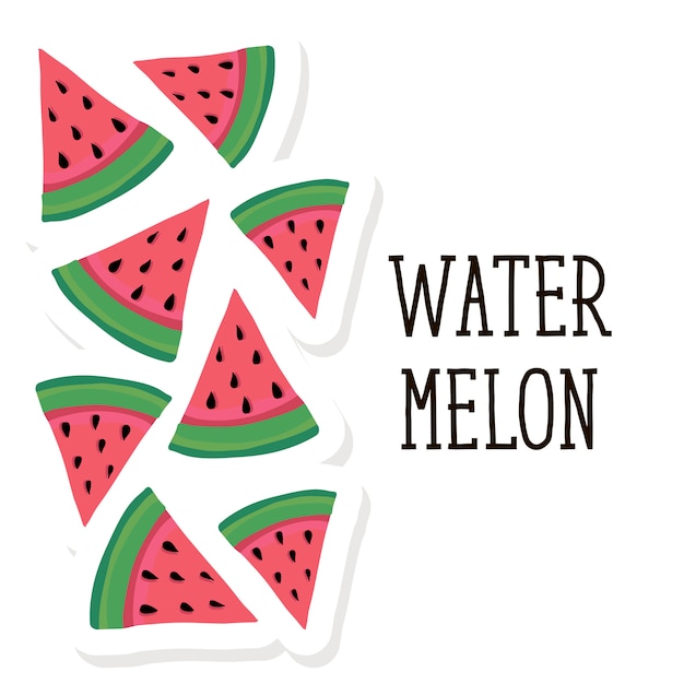 Watermelon Style Vector Illustration food fruit sweet