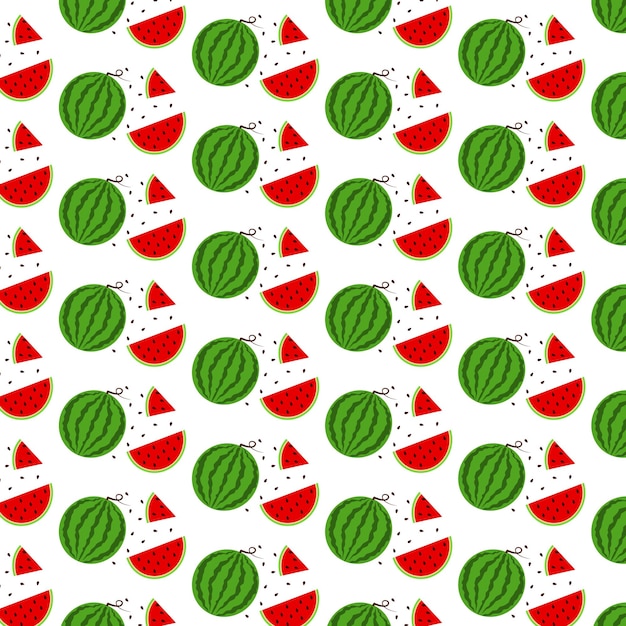 Watermelon summer seamless pattern Bright colorful pattern Vector pattern