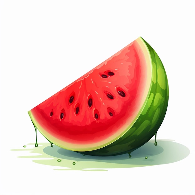 watermelon sweet fresh summer fruit green vector organic slice tasty red melon illustrat