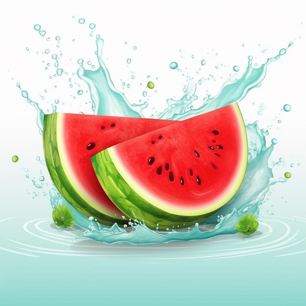 watermelon sweet fresh summer fruit green vector organic slice tasty red melon illustrat