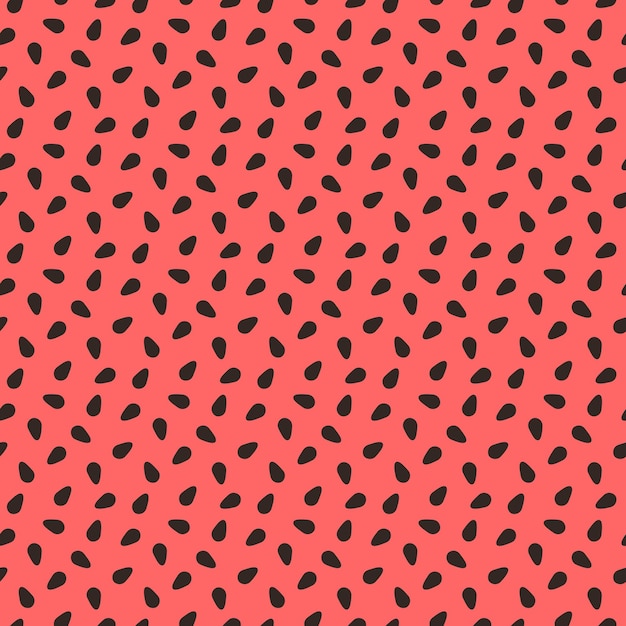 Watermelon texture Seamless pattern with black seeds Fresh fruit Bright summer print