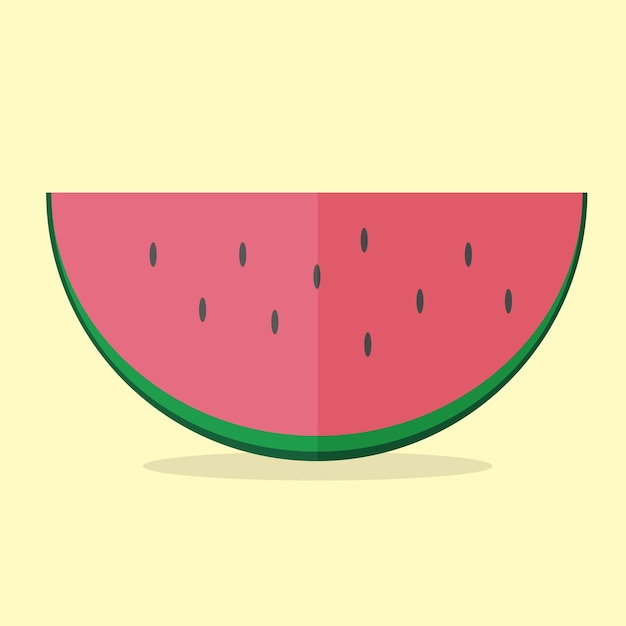 Watermelon vector modern icon - flat style graphic illustration on yellow background