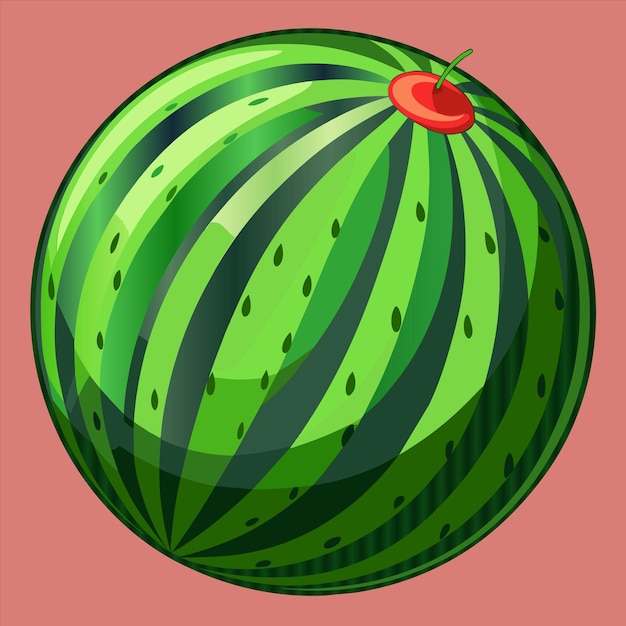 Vector a watermelon with a strawberry on it is drawn on a pink background