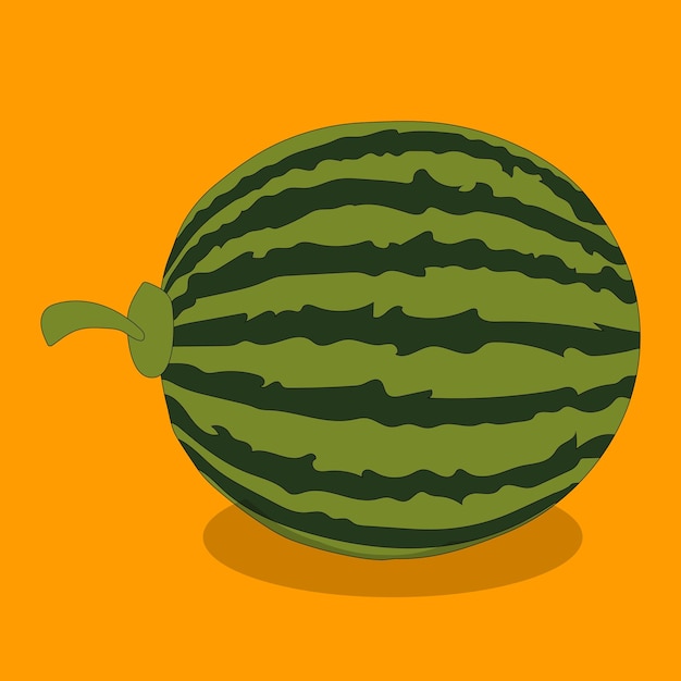 A watermelon on a yellow background