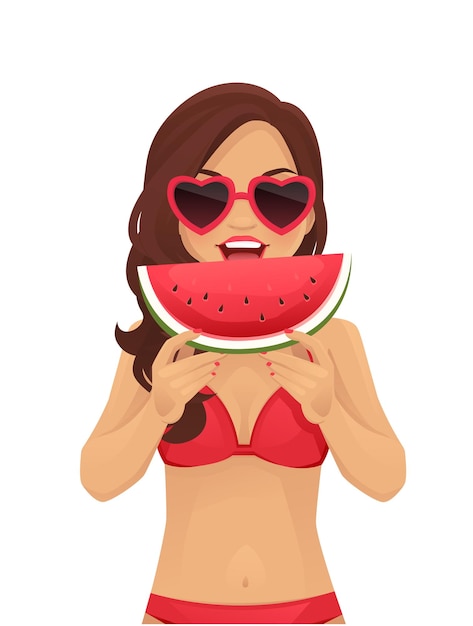 Watermelone smile woman