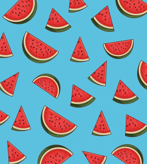 Watermelons Fruits pattern background 