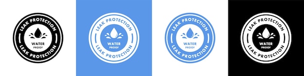 Waterproof badge vector for product Leak proof vector logo design Water protection liquid proof