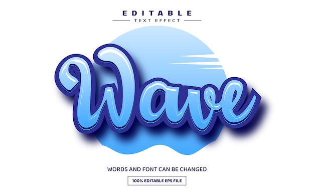 Wave 3D editable text effect template