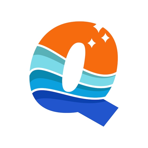 Wave Alphabet Q Logo