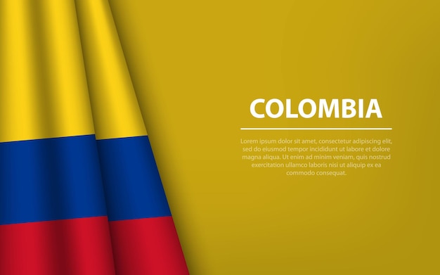 Wave flag of Colombia with copyspace background