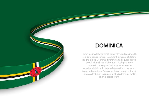 Wave flag of Dominica with copyspace background