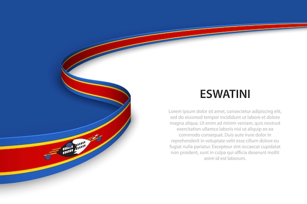 Wave flag of Eswatini with copyspace background