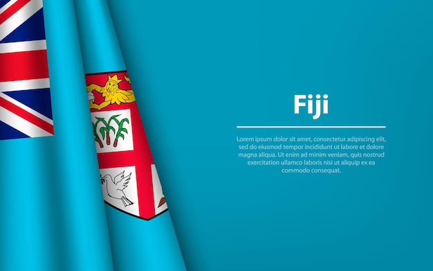 Wave flag of Fiji with copyspace background