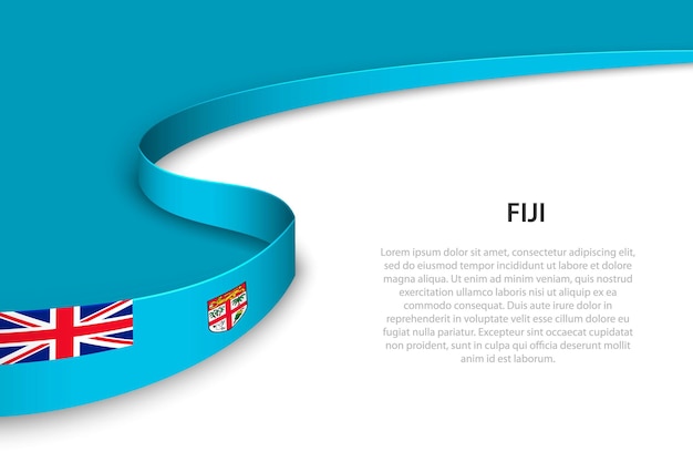 Wave flag of Fiji with copyspace background