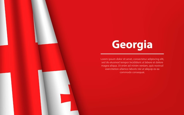 Wave flag of Georgia with copyspace background