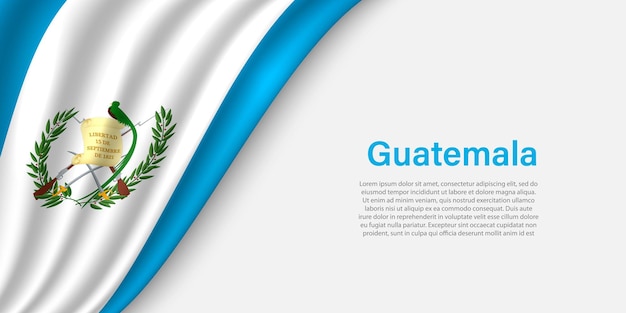 Wave flag of Guatemala on white background