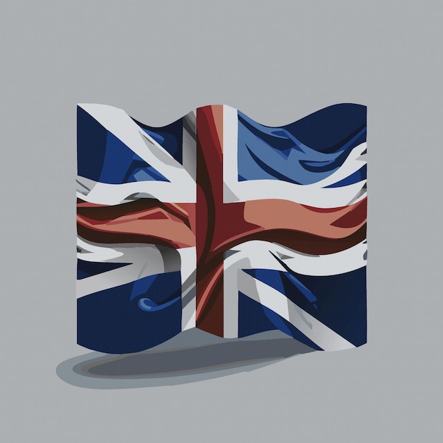 Wave flag Independence Day United Kingdom of Great Britain vector illustration