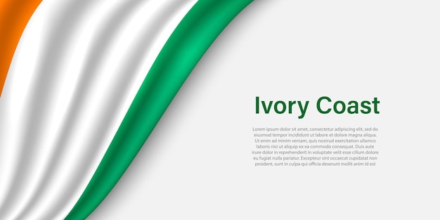 Wave flag of Ivory Coast on white background