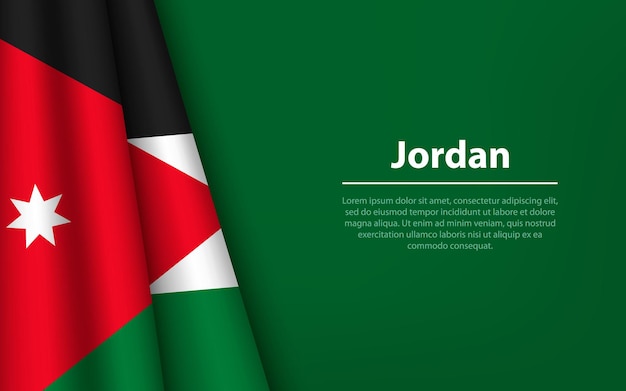 Wave flag of Jordan with copyspace background