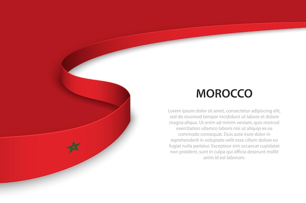 Wave flag of Morocco with copyspace background