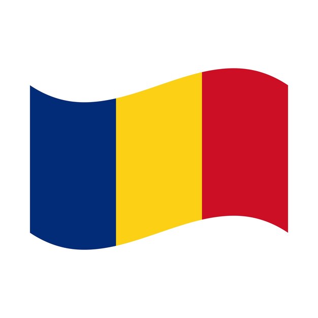 Wave flag of Romania Isolated vector