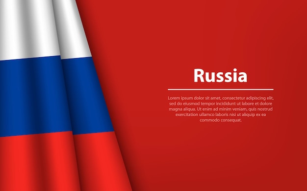 Wave flag of Russia with copyspace background