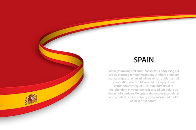 Wave flag of Spain with copyspace background