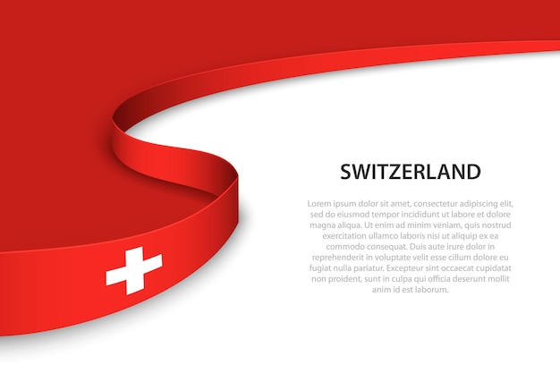 Wave flag of Switzerland with copyspace background