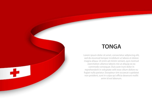 Wave flag of Tonga with copyspace background