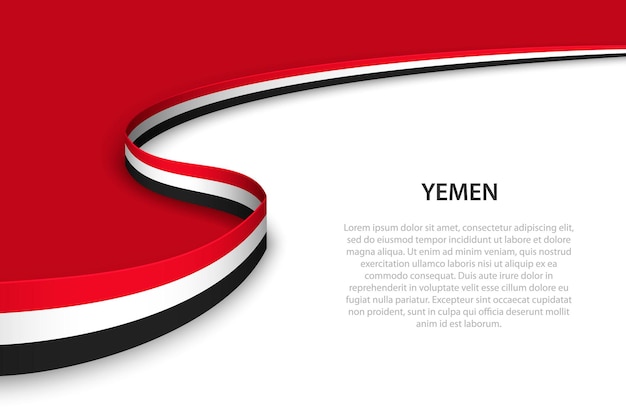 Wave flag of Yemen with copyspace background