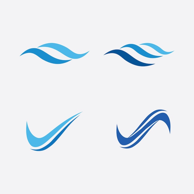 Wave icon and water drop vector illustration design logo business