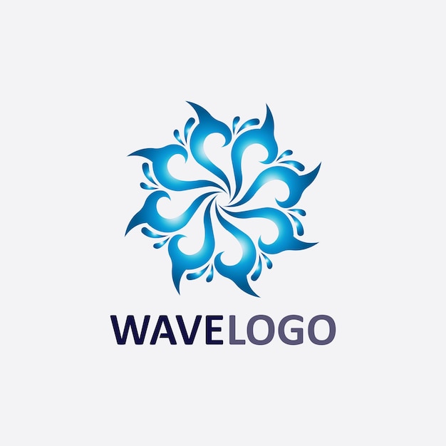 Wave icon and water drop vector illustration design logo business