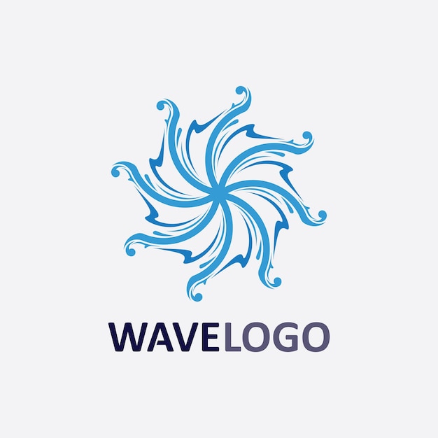 Wave icon and water drop vector illustration design logo business