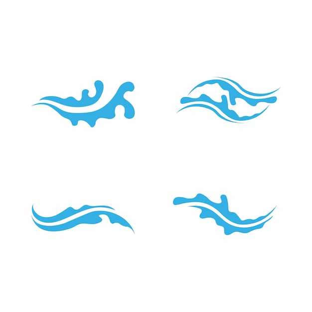 Wave icon and water drop vector illustration design logo business