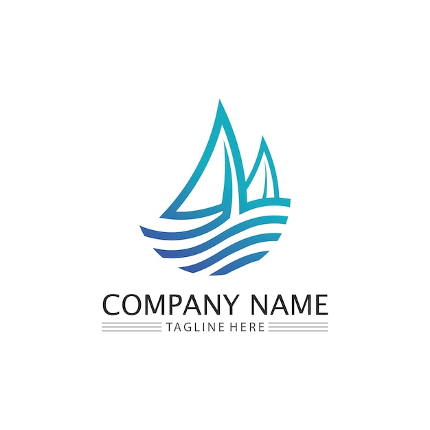 Wave icon and water drop vector illustration design logo business