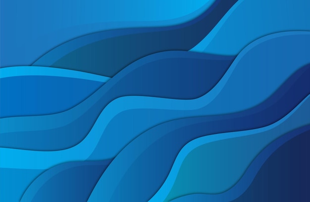 Wave Liquid shape in blue color background Art design