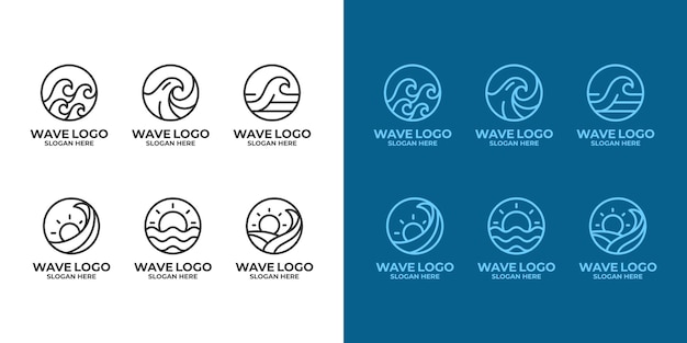 Wave logo set