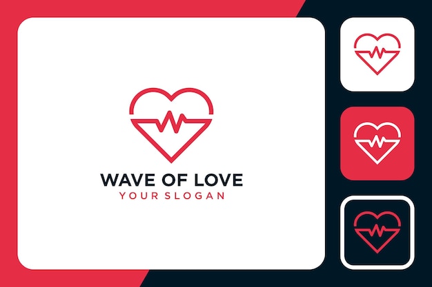 wave of love logo design with line art inspiration